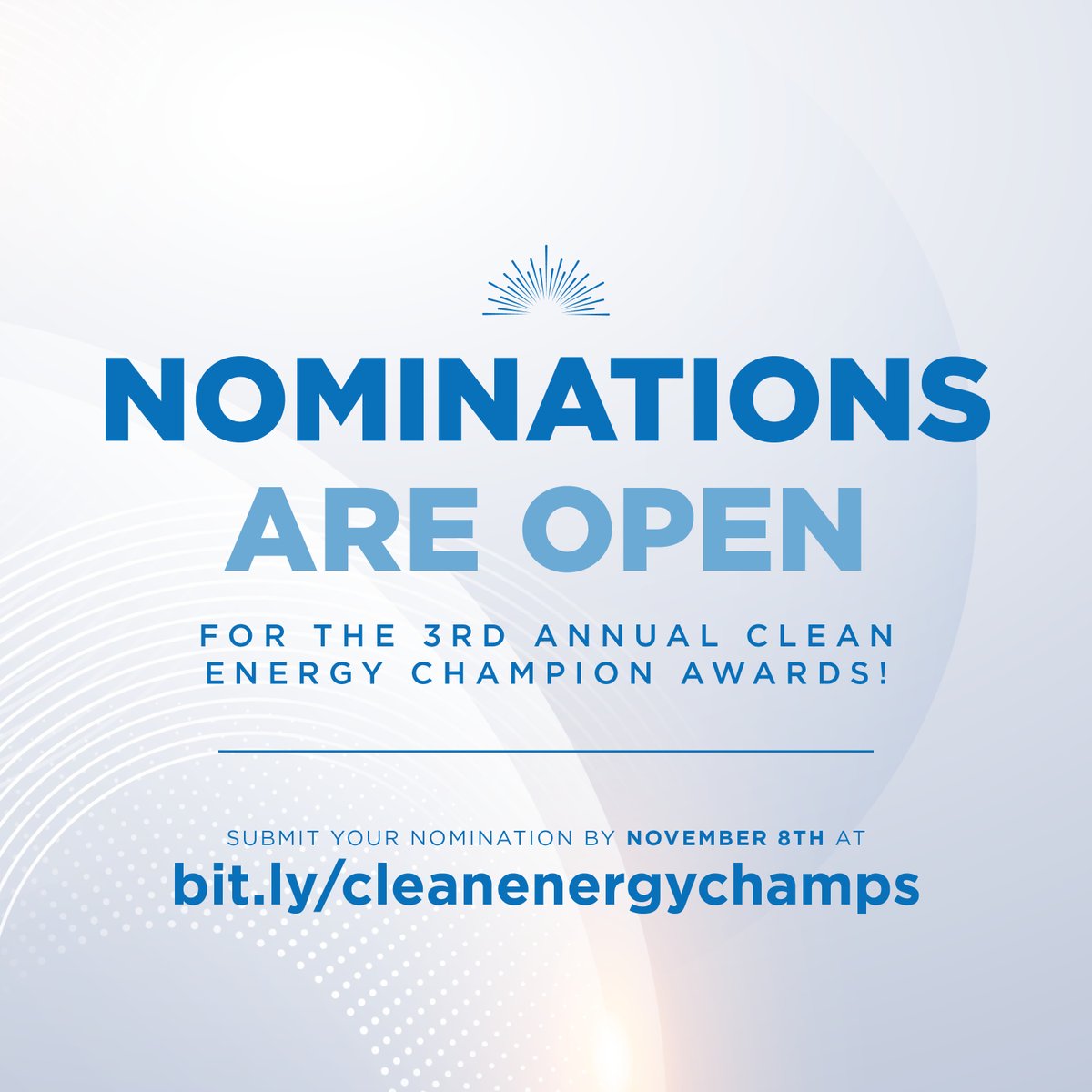 Nominations are open for this year’s Illinois Clean Energy Champion Awards! If you know a business, nonprofit, or governmental unit that is creating jobs and making our state a leader in the clean energy future, urge them to apply! bit.ly/cleanenergycha…
