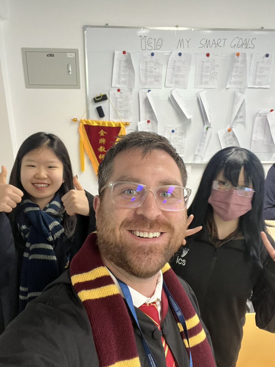 BretMarshall17's tweet photo. Had a magical time dressing up as Harry Potter for our school Halloween assembly! 🎃⚡ The students loved it, and the energy in the room was spellbinding. #bilingualeducation #HDbeijing #Beijingschool https://t.co/SX6dT4stIo