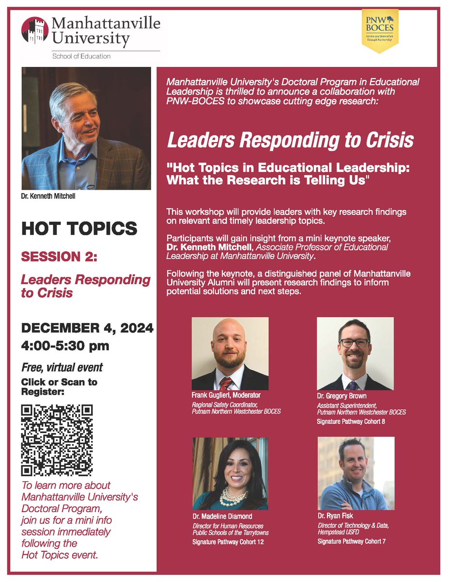 Dr. Lynn Allen (@lynnallenedd) on Twitter photo Mark your calendars for the next virtual Hot Topics in Educational Leadership: Leaders Responding to Crisis coming up on 12/4 at 4:00... hope to see you there! <a href="/susaniverson1/">susan iverson</a> <a href="/mfitzgerald2fm/">Martin Fitzgerald Ed.D</a> <a href="/Mville_U/">Manhattanville University</a> <a href="/pnwboces/">PNW BOCES</a> <a href="/TashaPLPM/">Tasha Wright</a> <a href="/PNW_Safety/">PNW BOCES REGIONAL SAFETY SERVICES</a> Mark your calendars for the next virtual Hot Topics in Educational Leadership: Leaders Responding to Crisis coming up on 12/4 at 4:00... hope to see you there! <a href="/susaniverson1/">susan iverson</a> <a href="/mfitzgerald2fm/">Martin Fitzgerald Ed.D</a> <a href="/Mville_U/">Manhattanville University</a> <a href="/pnwboces/">PNW BOCES</a> <a href="/TashaPLPM/">Tasha Wright</a> <a href="/PNW_Safety/">PNW BOCES REGIONAL SAFETY SERVICES</a>
