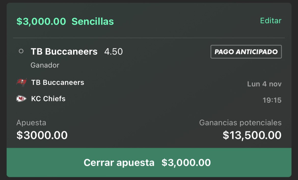 maquinadeverdes's tweet photo. 🚨🚨DINÁMICA 🚨🚨
Si hoy gana Tampa Bay se van 2 transferencias de $250 mxn al llegar a 75 RT y se van otras 2 de $250 mxn al llegar a 200 RT y 200 likes. https://t.co/pmgtKzoZVu