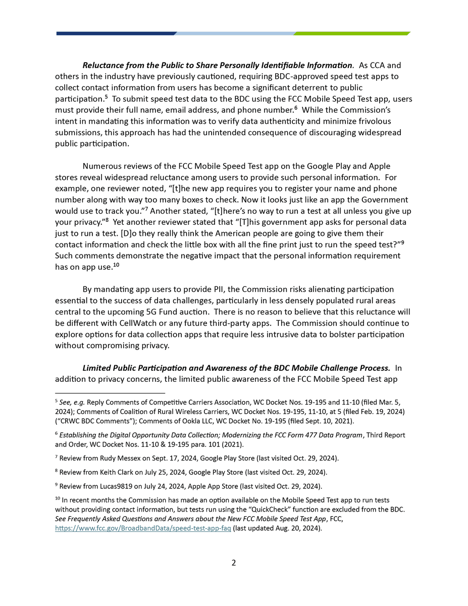 CCAmobile's tweet photo. CCA urges the @FCC resolve fundamental issues impeding effective public participation in #broadband data collection, including privacy concerns and low public awareness of the BDC challenge process. https://t.co/6q7hxi7EyY https://t.co/jqLerdWjfb
