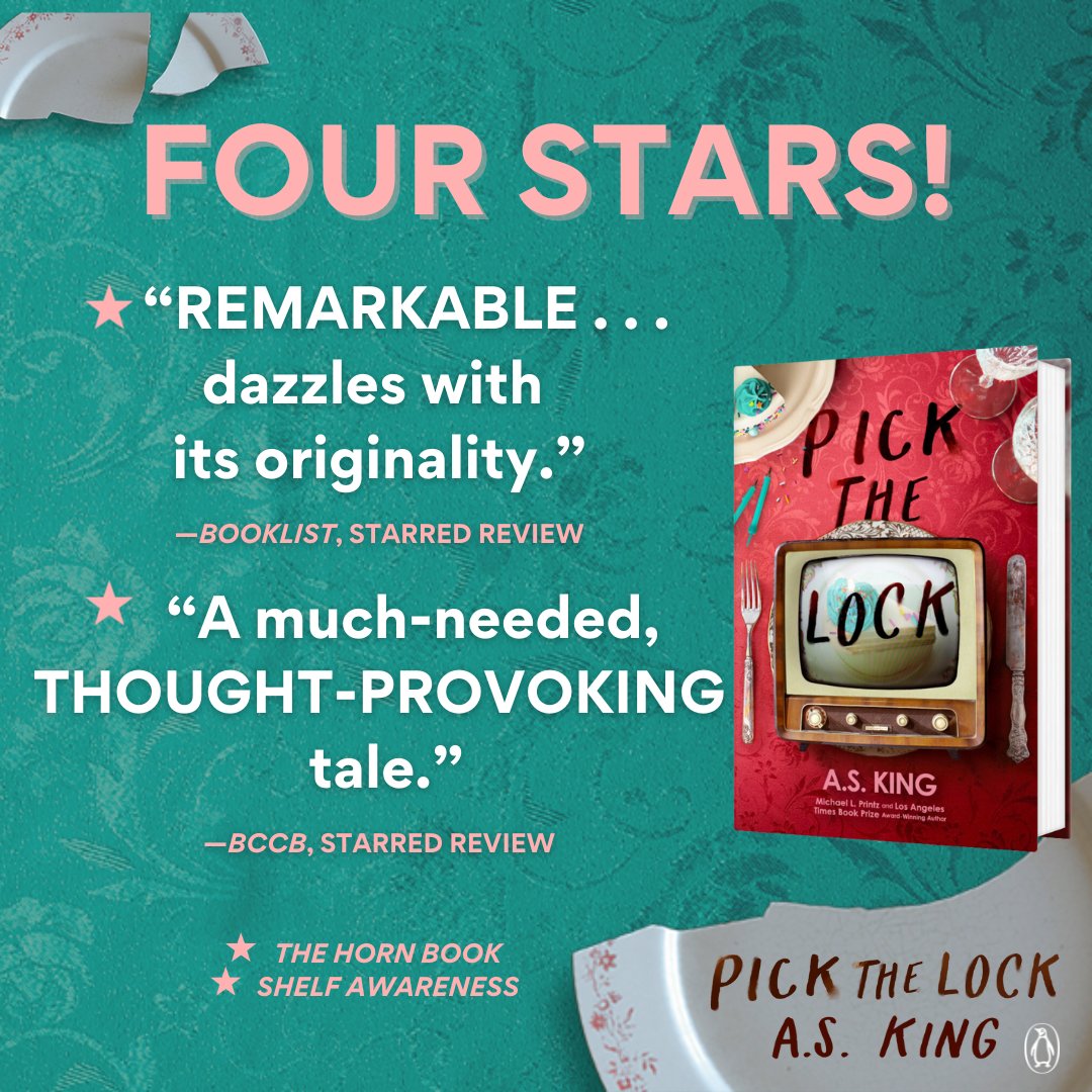 Penguin Young Readers School & Library (@penguinclass) on Twitter photo .<a href="/AS_King/">A.S. King ☂️ Updates Only</a> is back at it again! FOUR STARS for PICK THE LOCK, a weird and insightful new novel about a girl intent on picking the lock of her toxic family. .<a href="/AS_King/">A.S. King ☂️ Updates Only</a> is back at it again! FOUR STARS for PICK THE LOCK, a weird and insightful new novel about a girl intent on picking the lock of her toxic family.