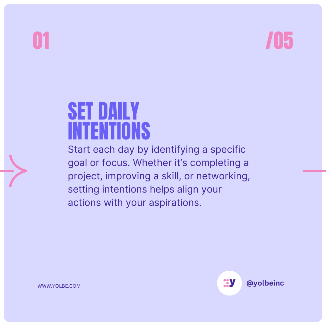 YolobeInc's tweet photo. Small actions lead to big results. What’s one habit you practice daily?

#yolBe #yolBeCares #CareerHabits #dailymotivation https://t.co/w5ALykpRDO