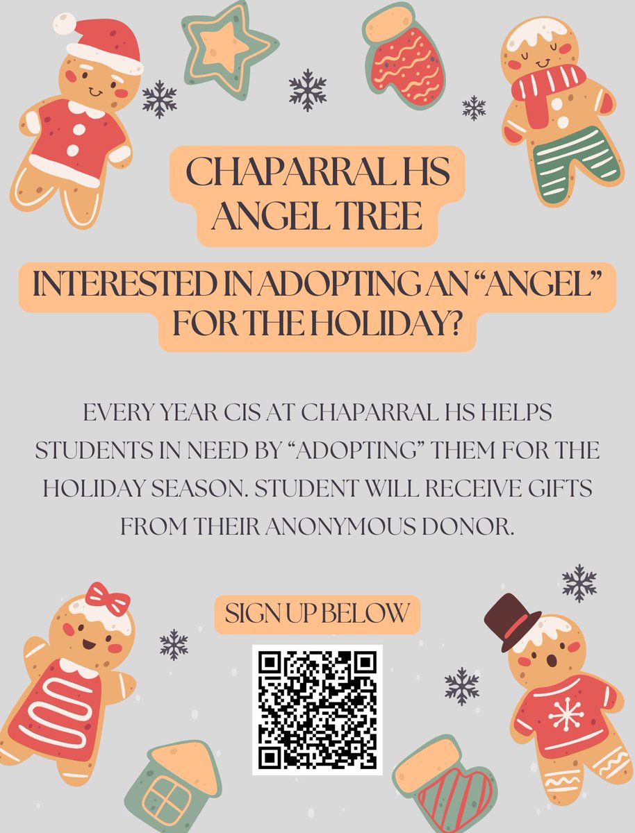 Commissioner Tick Segerblom (@commishtick) on Twitter photo Interested in adopting an angel? Help <a href="/ChaparralHS_LV/">Chaparral High School</a> give students a gift this holiday season. Interested in adopting an angel? Help <a href="/ChaparralHS_LV/">Chaparral High School</a> give students a gift this holiday season.