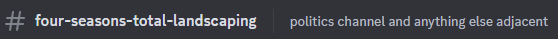 jkgm925's tweet photo. @heathen_king The final fantasy XIV discord I belong to renamed the politics channel that day and has never changed it https://t.co/WOKl9Hiavl