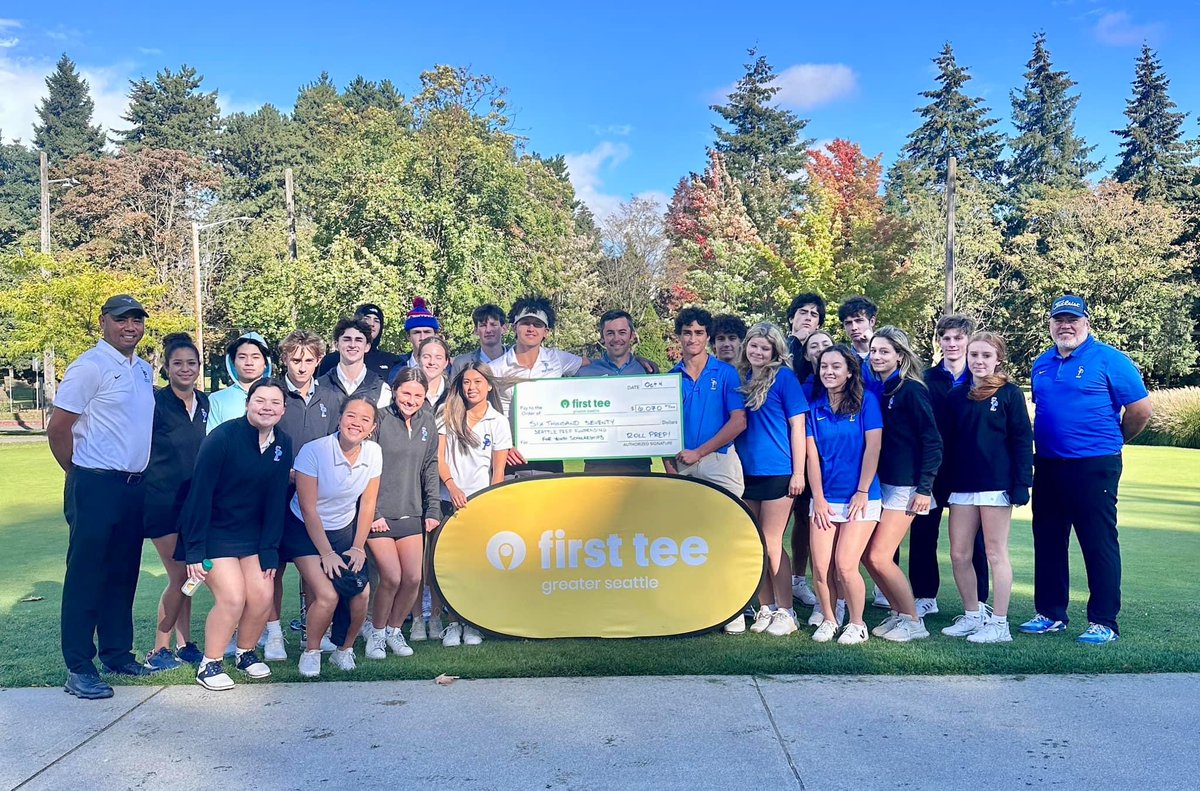 firstteeseattle's tweet photo. Huge thanks to the @SeattlePrep School boys’ and girls’ golf teams for raising more than $6,000 for First Tee Seattle this year!
Many of these golfers grew up playing in the program, and now they’re all giving back to the next generation. 🙌
#seattleprep @seaprepsports https://t.co/Tk8IHPSy04
