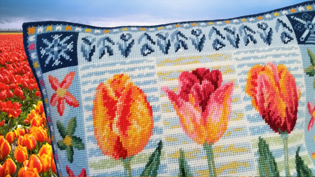 stitchpoint's tweet photo. From Holland with love… a new pattern in my shop. Stitched with tapestry wool. <<< https://t.co/YLFglRzJ2a >>> #needlepoint #tapestry #basketweave #holland #tulips #flowers #bulbs https://t.co/FWAzn0rR8b