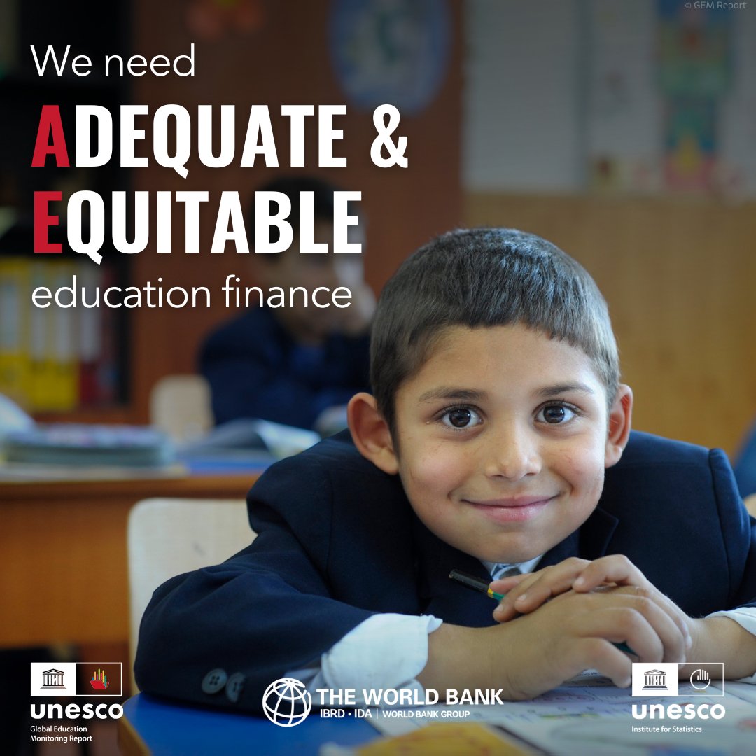 We need adequate and equitable education finance! Education funding per child in the richest countries is 155 times larger than in the poorest countries.

Learn more in the NEW #EWF2024 by @‌GEMReport, <a href="/WorldBank/">WorldBank</a> &amp; @‌UNESCOstat: wrld.bg/E4Iv50TYmGk

#FundEducation
