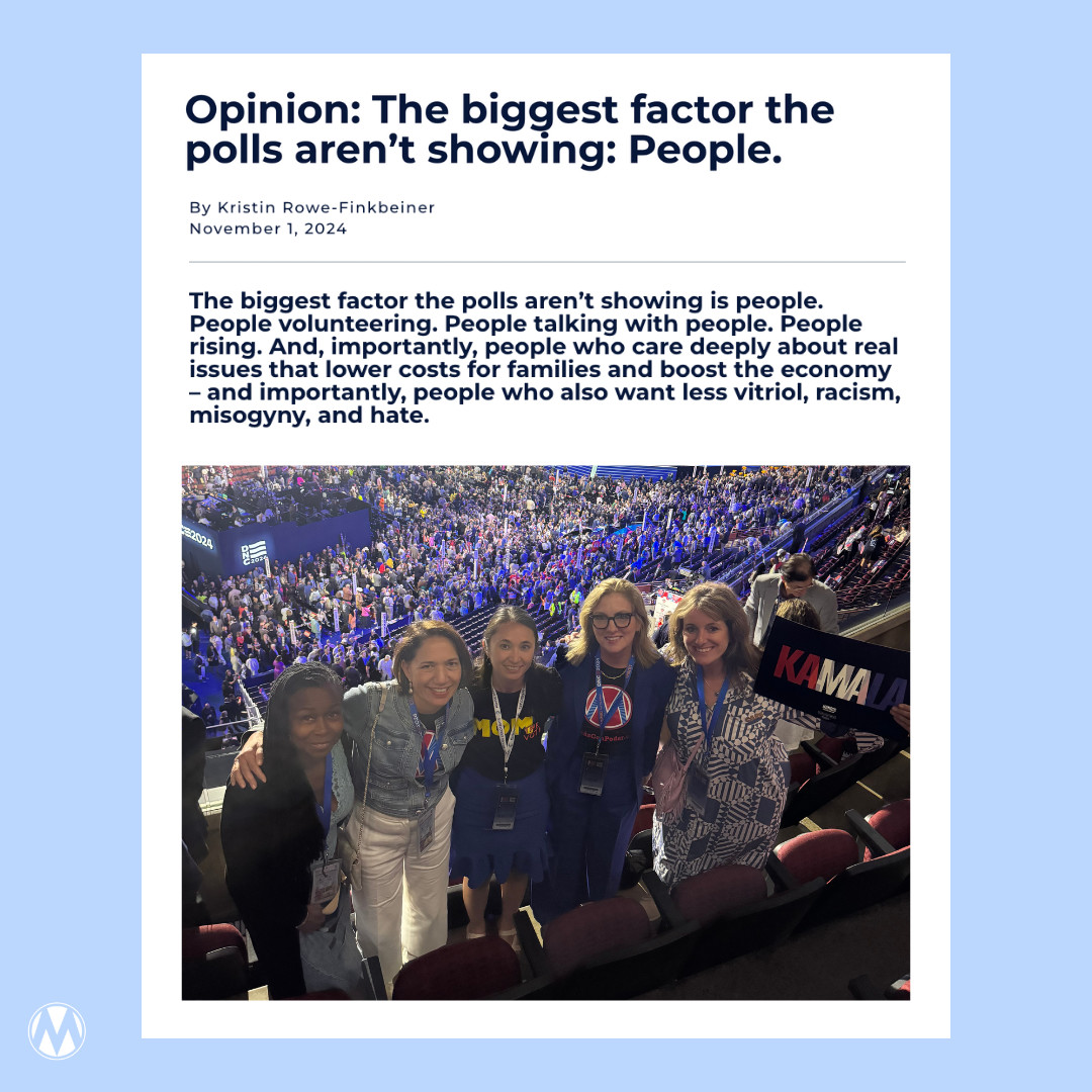 "The sheer number of people shows what many polls are missing: Victory is within reach. The outcome is still on us. Let's vote." Our @RoweFinkbeiner tells <a href="/CourierNewsroom/">COURIER</a> in an op-ed running on all 11 of its swing state newsrooms. 

#CareCantWait #MomTheVote #MomsForHarris