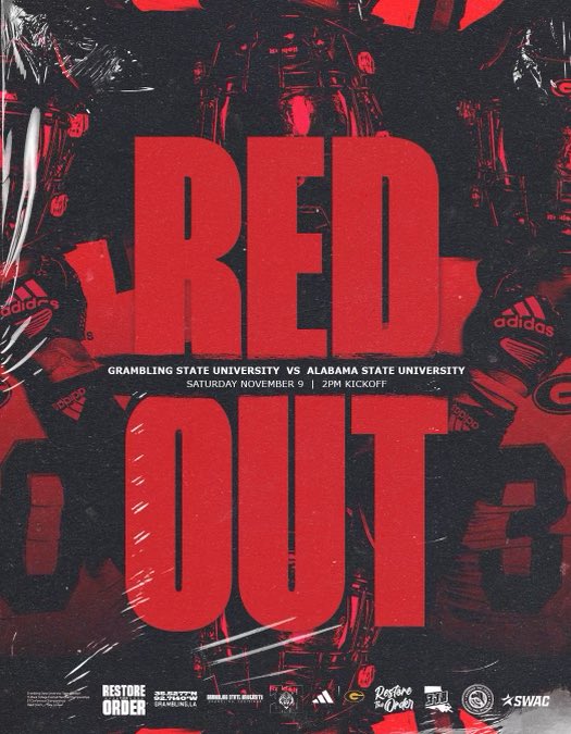 Red Out. Game On.

Introducing our game-changing Red Adidas uniforms just in time for Senior Day! This Saturday, we’re suiting up in Grambling Red to honor our seniors and defend our home turf in style. Join us in the stands, bring the noise, and let’s make history together!