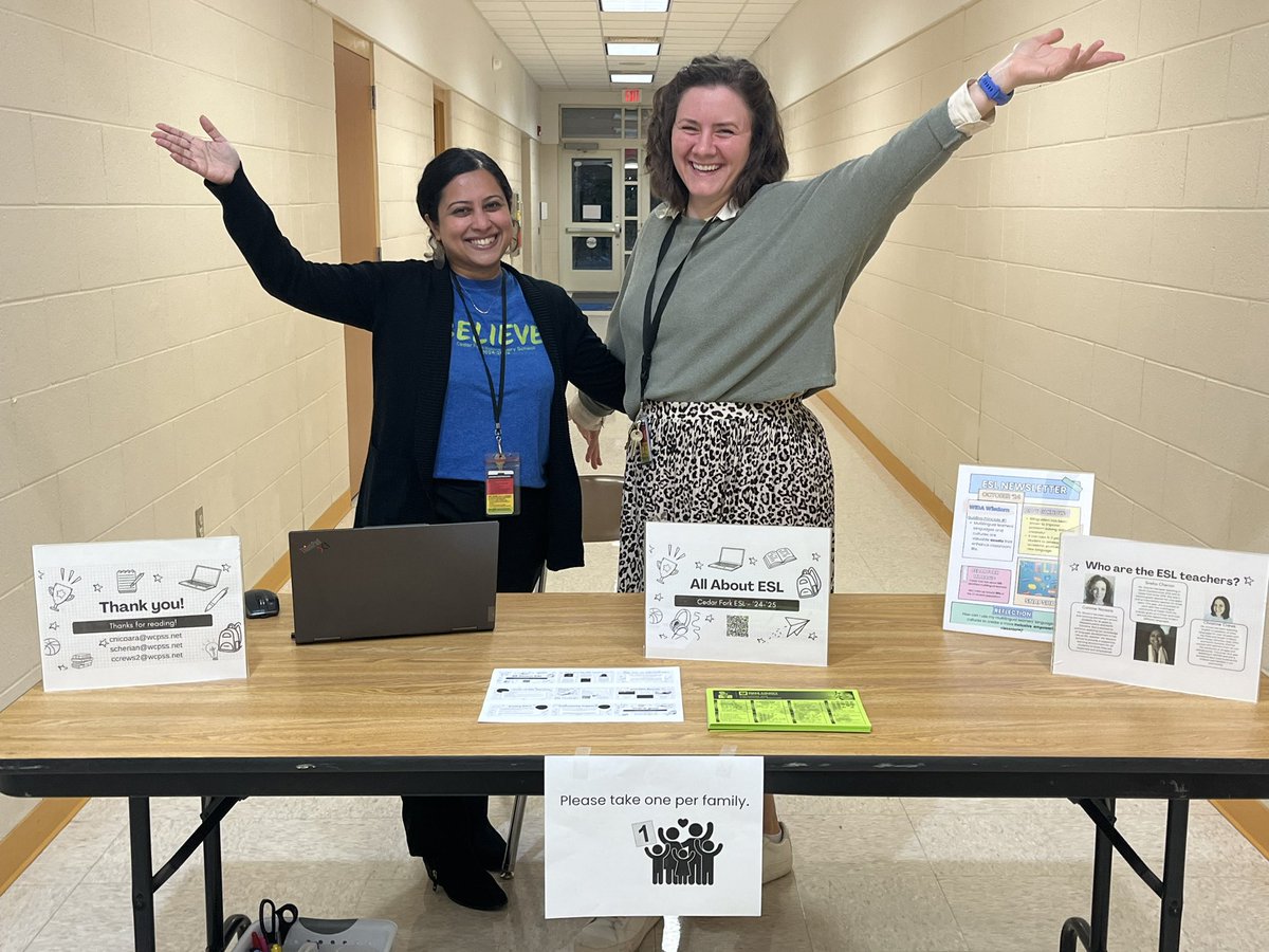 K-5 Curriculum Night <a href="/CedarForkES/">Cedar Fork</a>! Come visit the Literacy Coach and ESL teachers!!