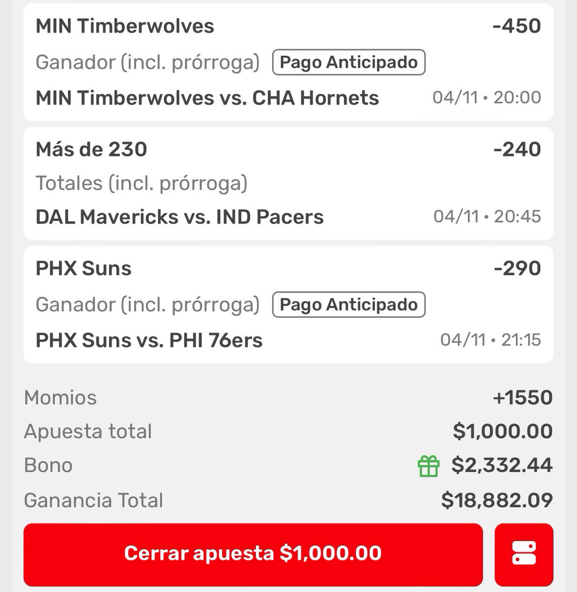 WolfVipp's tweet photo. Parlay Soñador 🫦

¿Me extrañaron? Traía ganas de soltarles un soñador. 

Se va transferencia de $1,000 pesos al ganar, se sorteará entre los Likes &amp; Rt’s https://t.co/Wfon48Yw5T