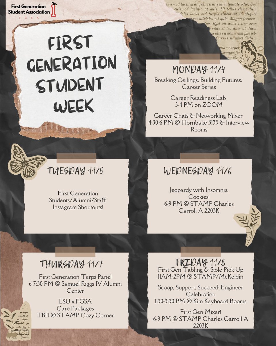 thestampumd's tweet image. Happy First Generation Student Week! Take a peek at what's going on this week.

#FirstGenTerp
