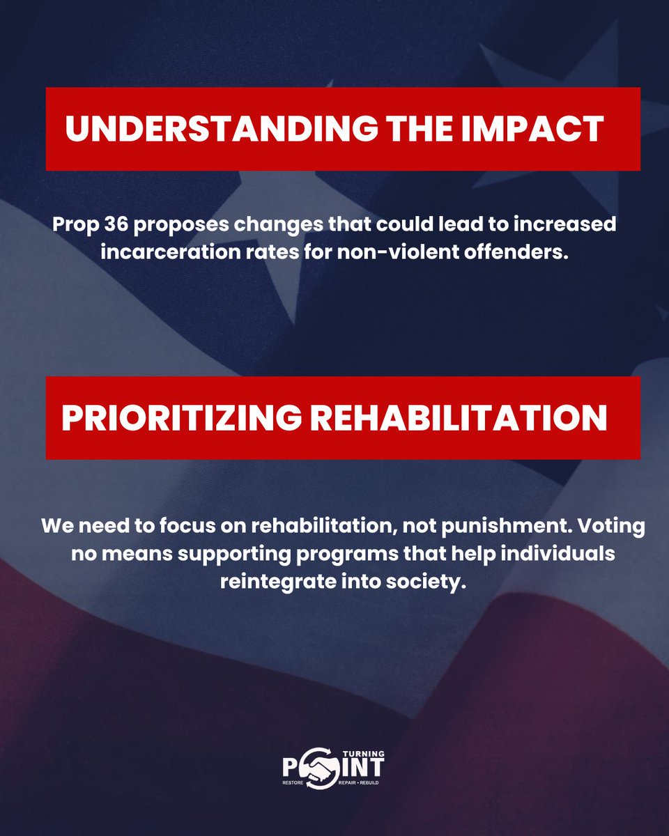 TurningPointAOD's tweet photo. 🗣️ Your Voice Matters! Make your choice clear—say NO to policies that perpetuate the cycle of incarceration. Vote wisely and let your voice be heard this election day! Stay informed and make it count! ✊
-
#VoteNoOnProp36 #EndMassIncarceration #JusticeReform https://t.co/2YbVmchQeZ