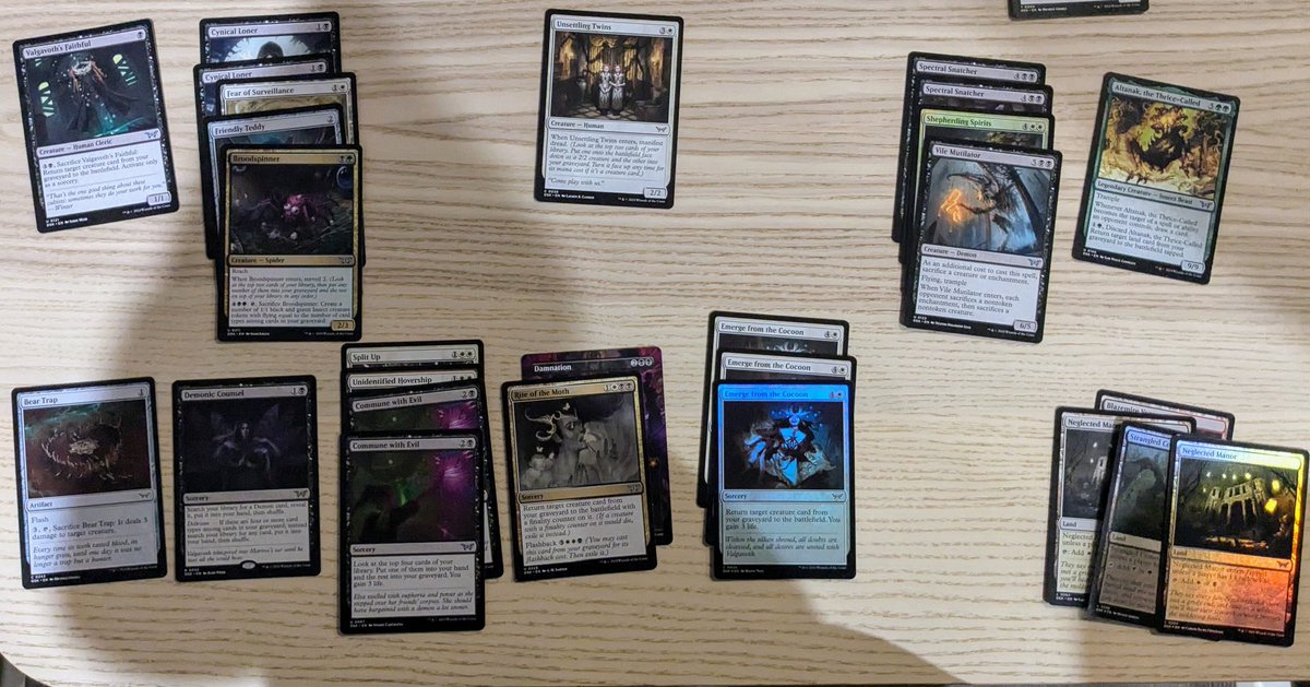 mtg_nomad's tweet image. Another 2-1 at last night's #MagicMates #DSK draft with WB wraths reanimator.

Had some sweet turns with Cynical Loner which really overperformed in this deck.

Really missed a Terramorphic Expanse to get Altanak into the yard.