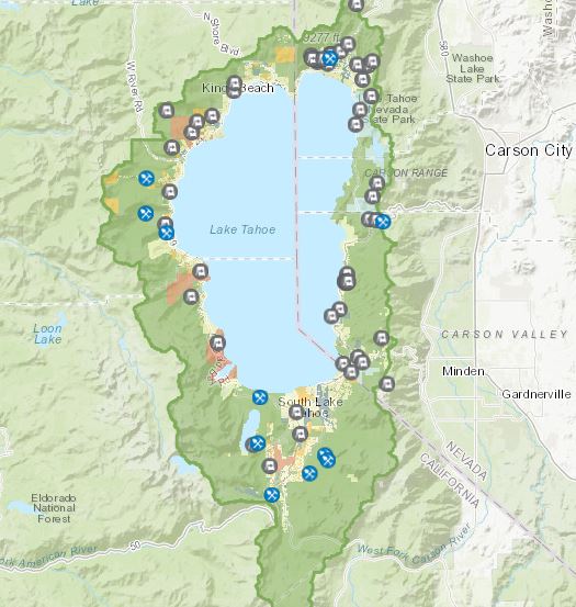 LakeTahoeUSFS's tweet photo. Tahoe Fire & Fuels Team (TFFT) forest thinning continues this week, conditions and weather permitting. View map with project locations and details at https://t.co/OgZXRw10sw. Full story: https://t.co/SkJeMubMRW. @TahoeLWF #ForestThinning #FuelsReduction #TFFT https://t.co/kVDa9P0JhY