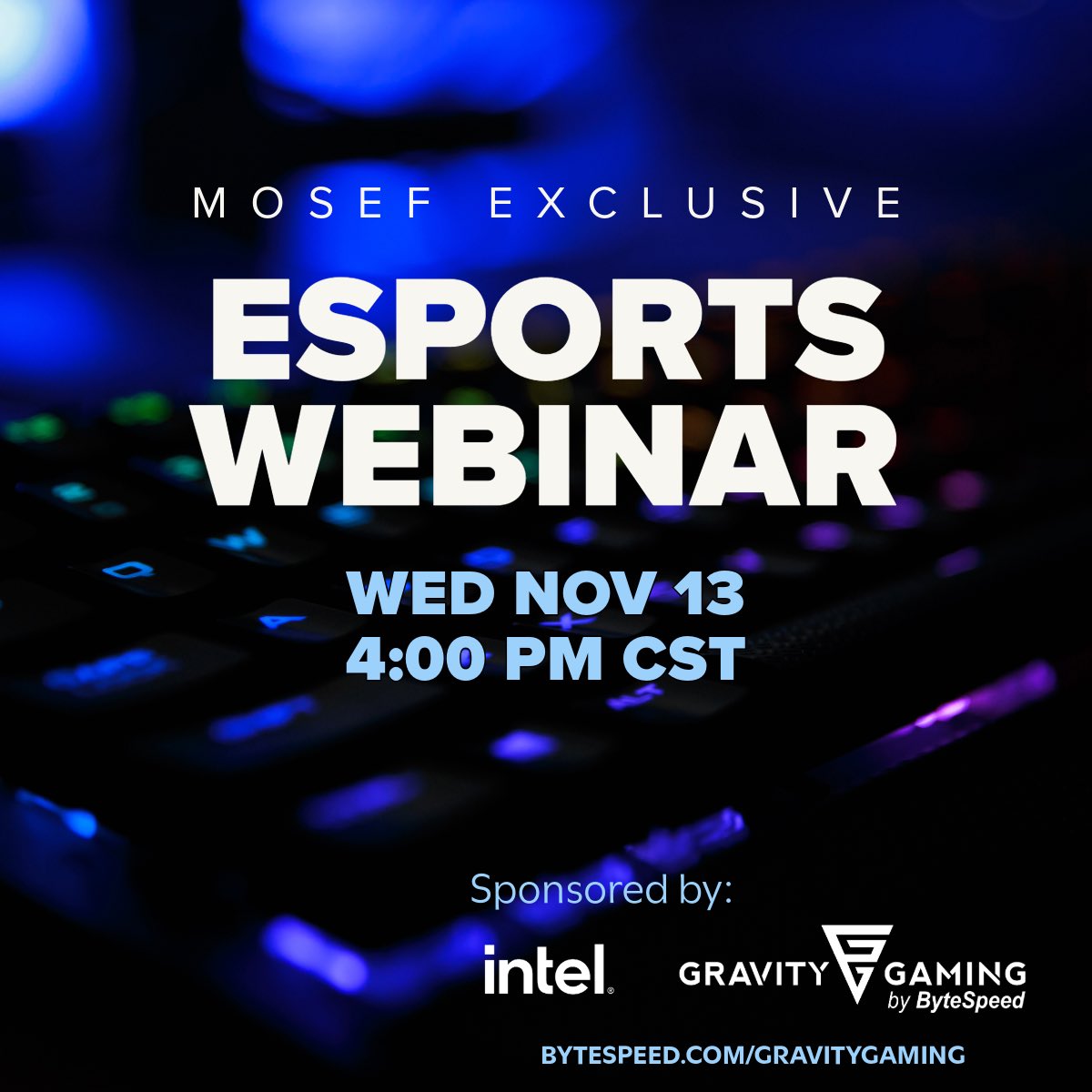Missouri Scholastic Esports Federation (@moseforg) on Twitter photo If you are a school looking to build your esports space and want to maximize your budget, then join <a href="/Joshua__Knutson/">Josh Knutson</a> with <a href="/gravitygamingpc/">Gravity Gaming by ByteSpeed</a> for our MOSEF webinar on selecting the right hardware for your esport space! <a href="/intel/">Intel</a> <a href="/bytespeed/">ByteSpeed</a>
us02web.zoom.us/webinar/regist… If you are a school looking to build your esports space and want to maximize your budget, then join <a href="/Joshua__Knutson/">Josh Knutson</a> with <a href="/gravitygamingpc/">Gravity Gaming by ByteSpeed</a> for our MOSEF webinar on selecting the right hardware for your esport space! <a href="/intel/">Intel</a> <a href="/bytespeed/">ByteSpeed</a>
us02web.zoom.us/webinar/regist…