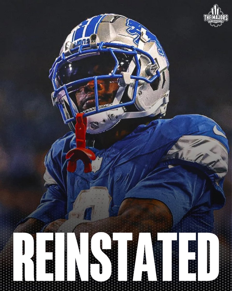 Lions WR Jameson Williams has been reinstated after a two-game suspension for a PES violation. 

#Lions | #OnePride