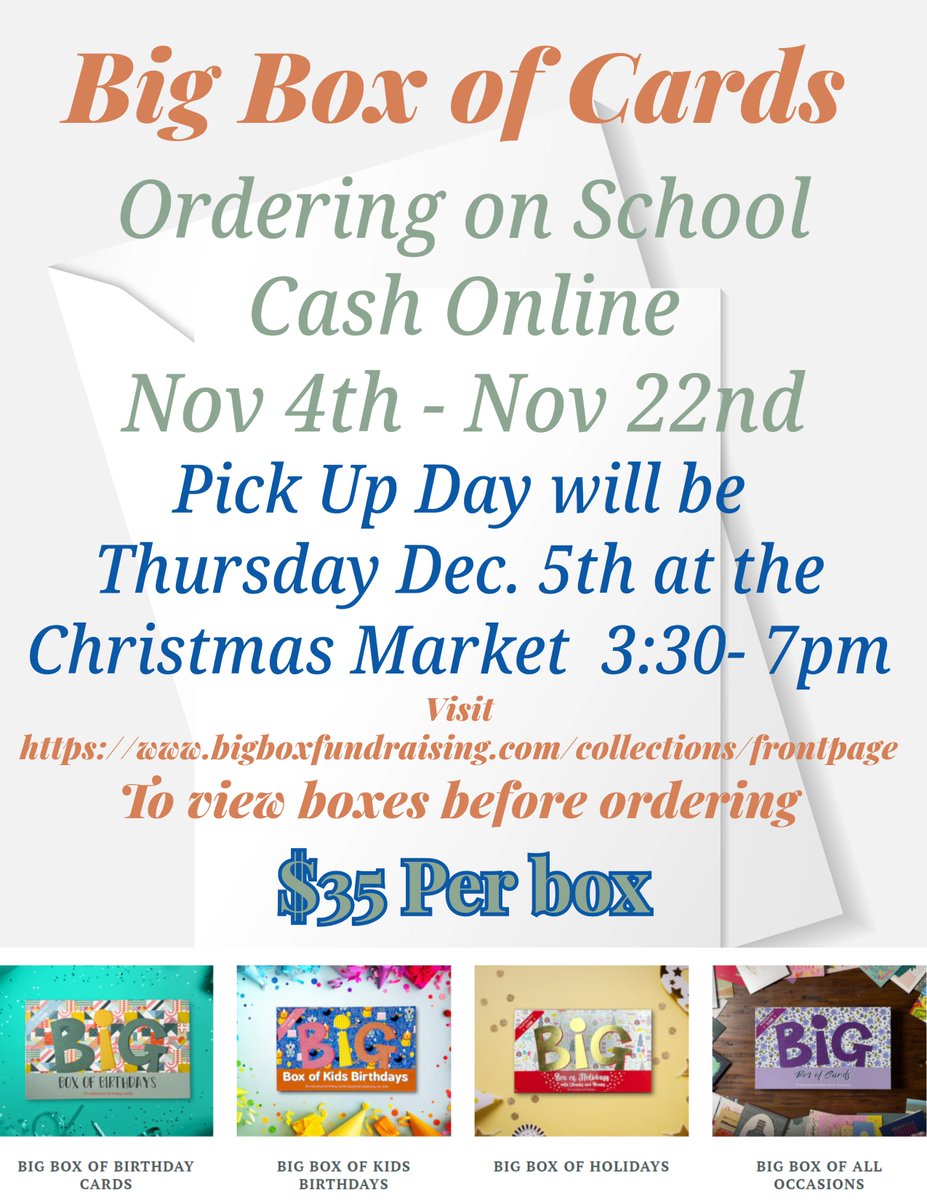 StJP2PCouncil's tweet photo. Big Box of Cards - Online Ordering is Open on School Cash Online.
Please view all the boxes and cards at
https://t.co/NwgyCCoYoQ
$35 per box - Ordering Closes Nov 22nd 2024 and pick up will take place Dec 5th 2024 after school during the Christmas Market. https://t.co/QWgYuacWWh