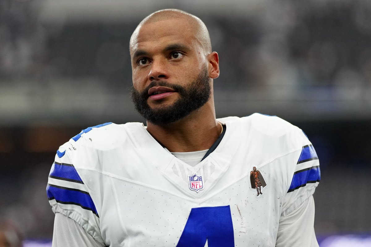 DISHANTTOTADE's tweet photo. Tough break for the #Cowboys: QB Dak Prescott is out for multiple weeks after a hamstring injury vs. the Falcons. With Dallas now 3-5 and big games ahead, backup Cooper Rush will start. The season just got even harder for Dallas fans. 💔 #DallasCowboys #DakPrescott #NFL https://t.co/srKQBdXEXU