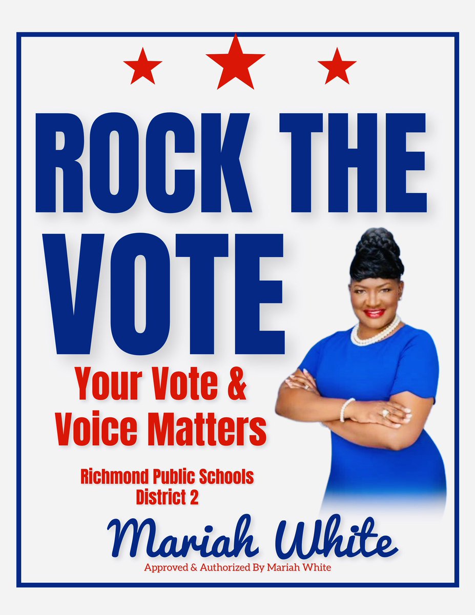 Let’s get out and vote tomorrow!! Together we can make a vote and change for RPS, our students, our families, and our staff!! 
.
#RPS #RichmondPublicSchools #District2 #RVA