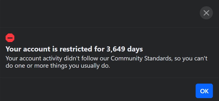 I guess #Facebook doesn't want me to say anything about #Politics until after #Election2024
