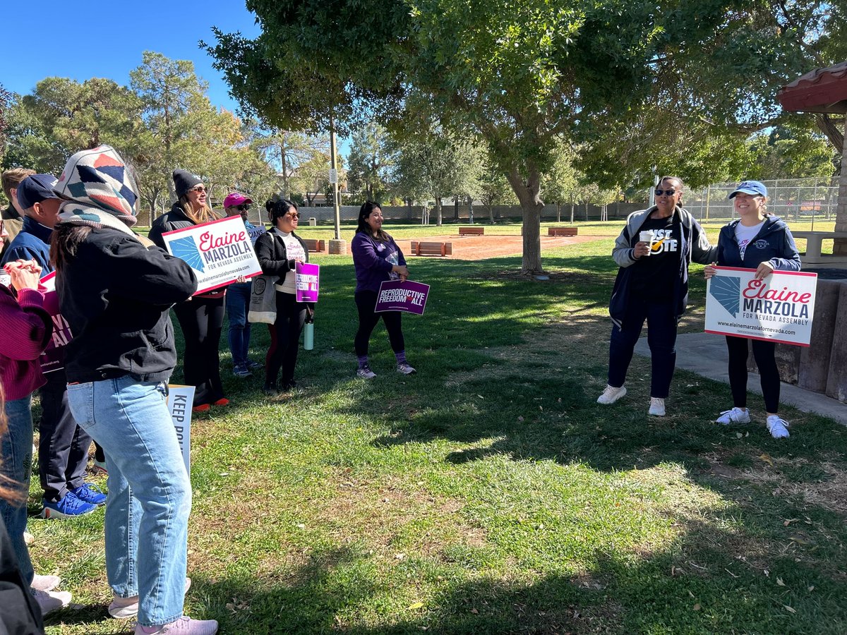 We're out canvassing for <a href="/elainemarzola/">Assemblywoman Elaine Marzola</a> and #YesOn6 with special guest party chairwoman <a href="/Daniele4NV/">Daniele MonroeMoreno</a> today!

We can't afford for anyone to sit this election out. Keep spreading the word about champions like Elaine Marzola and make sure you're ready to head to the polls tomorrow!