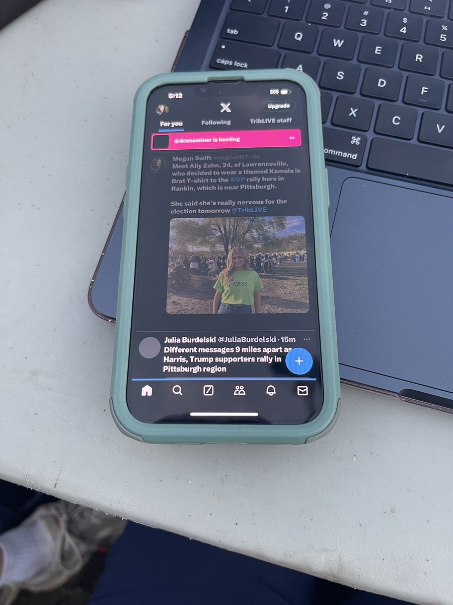 mgswift7's tweet photo. Me trying to post tweets from ALL THREE of my devices at the rally @TribLIVE #doingthemost https://t.co/U1SR4zBe9B