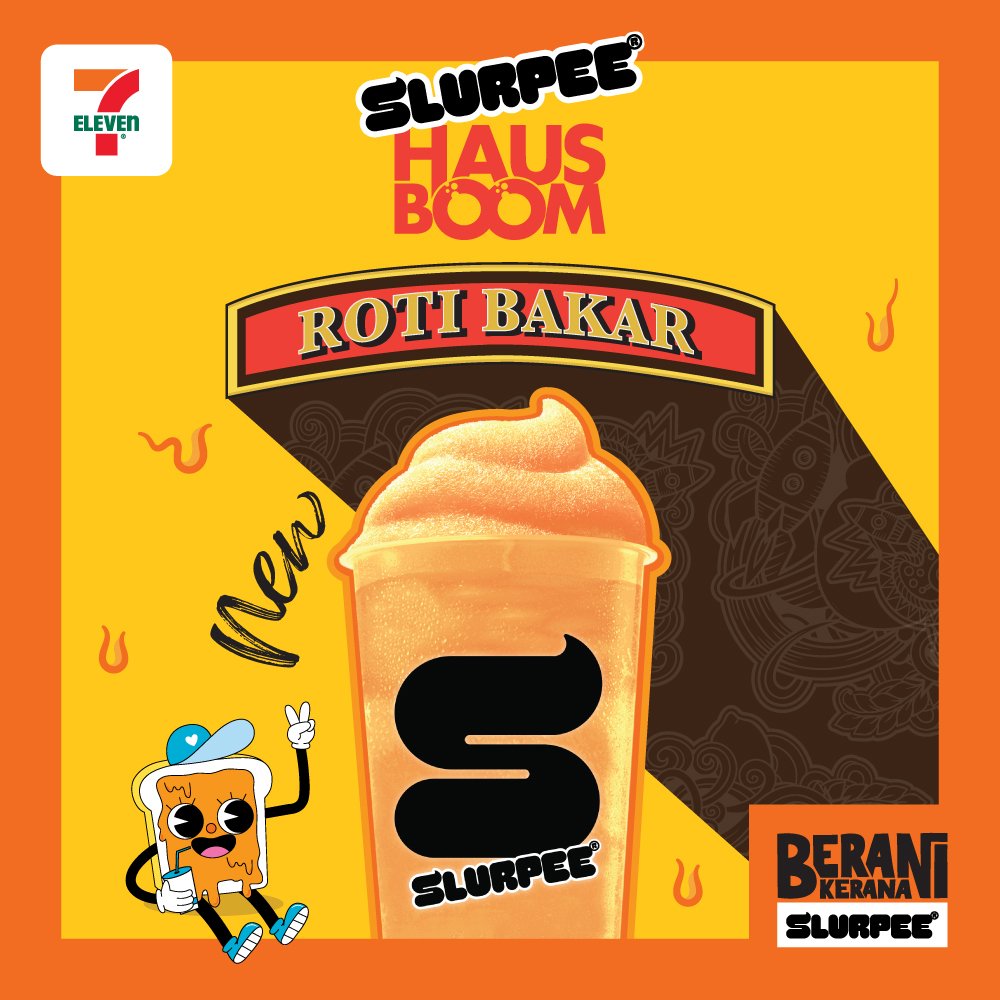 7-Eleven X Hausboom Hadir Dengan Minuman Baharu - Slurpee Roti Bakar tajria.com/202429682