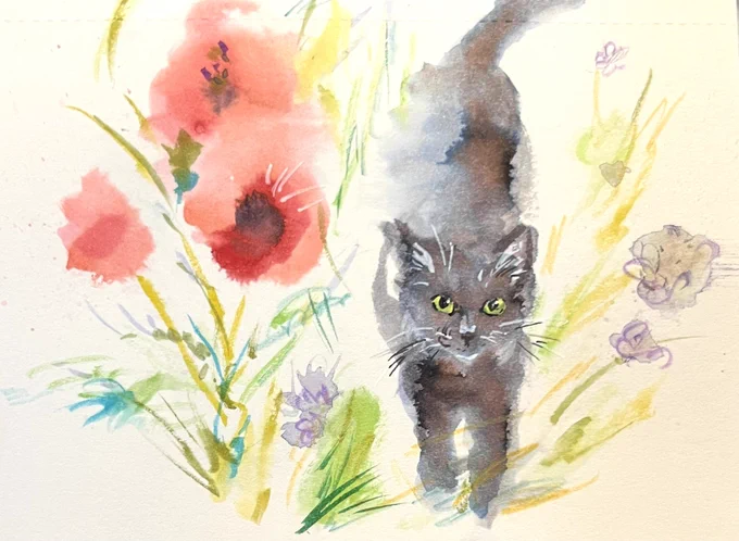 ヤーヌシ・グラビアンスキーの描く猫が好きすぎる(模写)