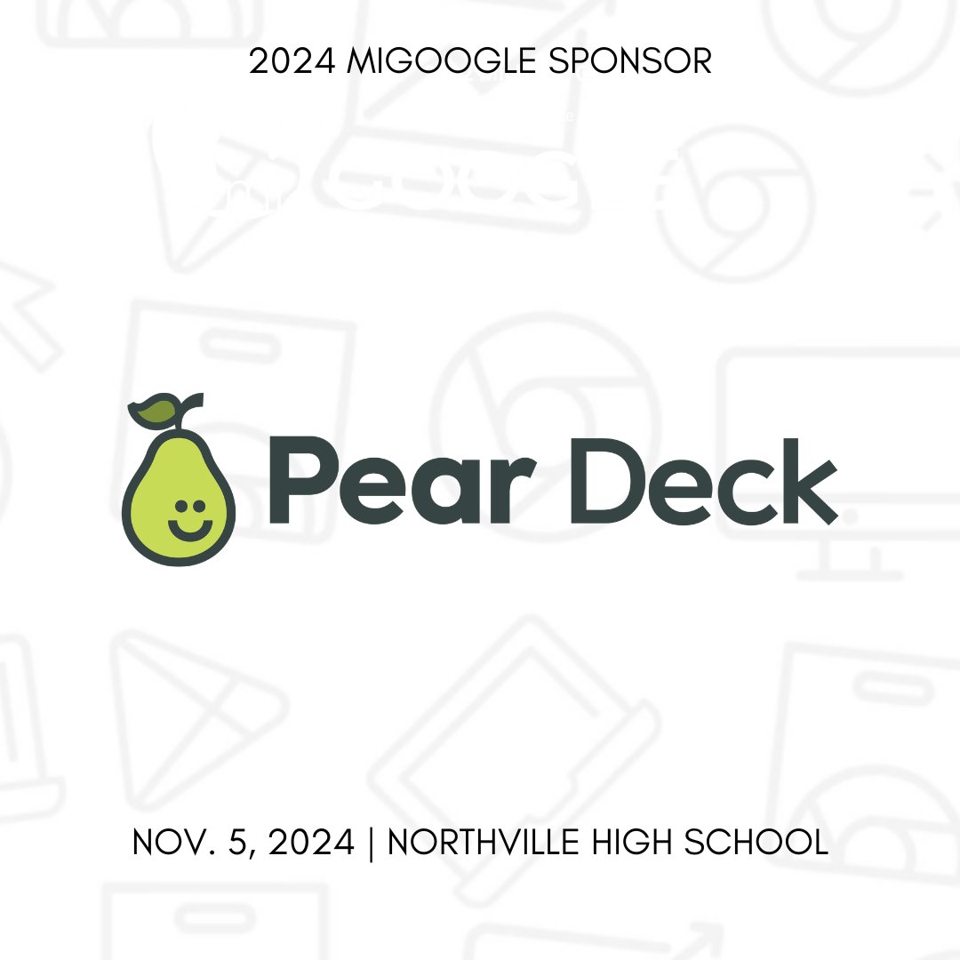 miGoogle (@michgoogle) on Twitter photo . <a href="/PearDeck/">Pear Deck Learning</a> is BACK at #migoogle! You can experience this engaging presetation tool in room 221 at the 2024 conference. π
If you haven't tried PearDeck, what are you waiting for: PearDeck.com! π . <a href="/PearDeck/">Pear Deck Learning</a> is BACK at #migoogle! You can experience this engaging presetation tool in room 221 at the 2024 conference. π
If you haven't tried PearDeck, what are you waiting for: PearDeck.com! π