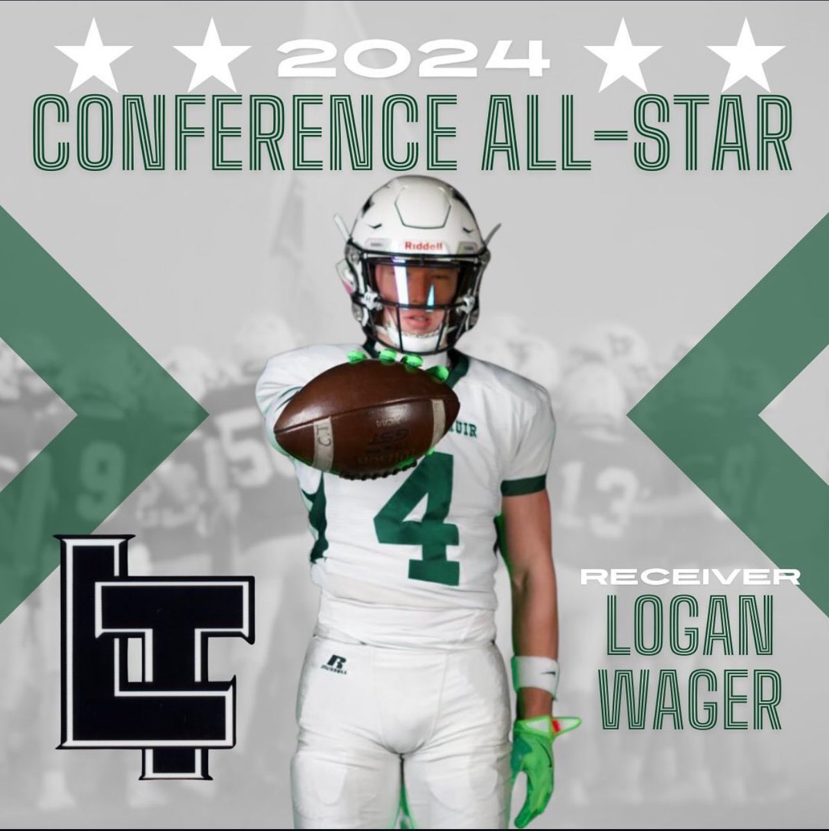 Grateful to be named a central conference All star receiver. Thank you to all my coaches and family who have helped me get where I am today