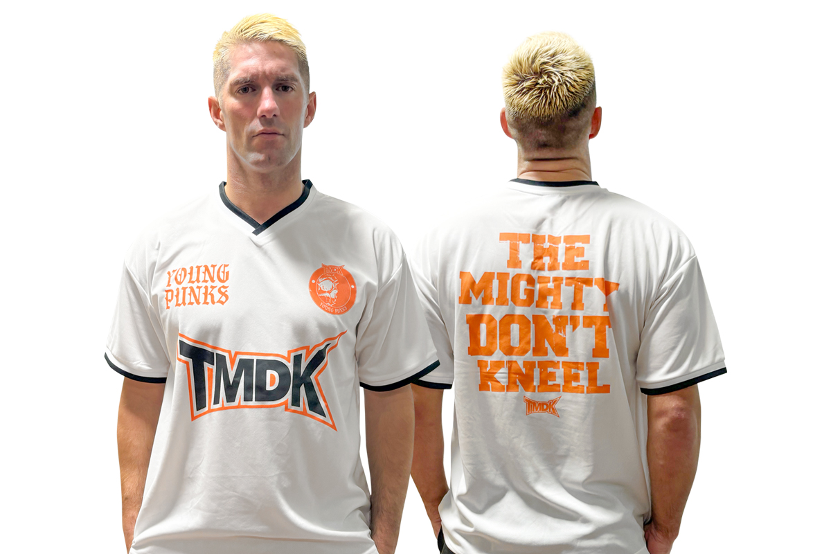NJPWofAmerica's tweet photo. TMDK Game shirt [Pre-Order]
Get ready to rock the street &amp; sporty "Nutro" style!🔥💥
Size: M, L, XL | Price: $50.00
https://t.co/hz5na1umk1 https://t.co/O6RdFUY0gO