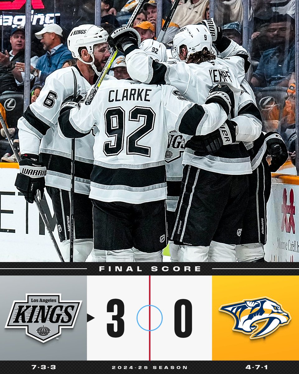 NHL's tweet photo. The @LAKings pick up a shutout win in Nashville! 👑 https://t.co/g8n6Ub2YQQ