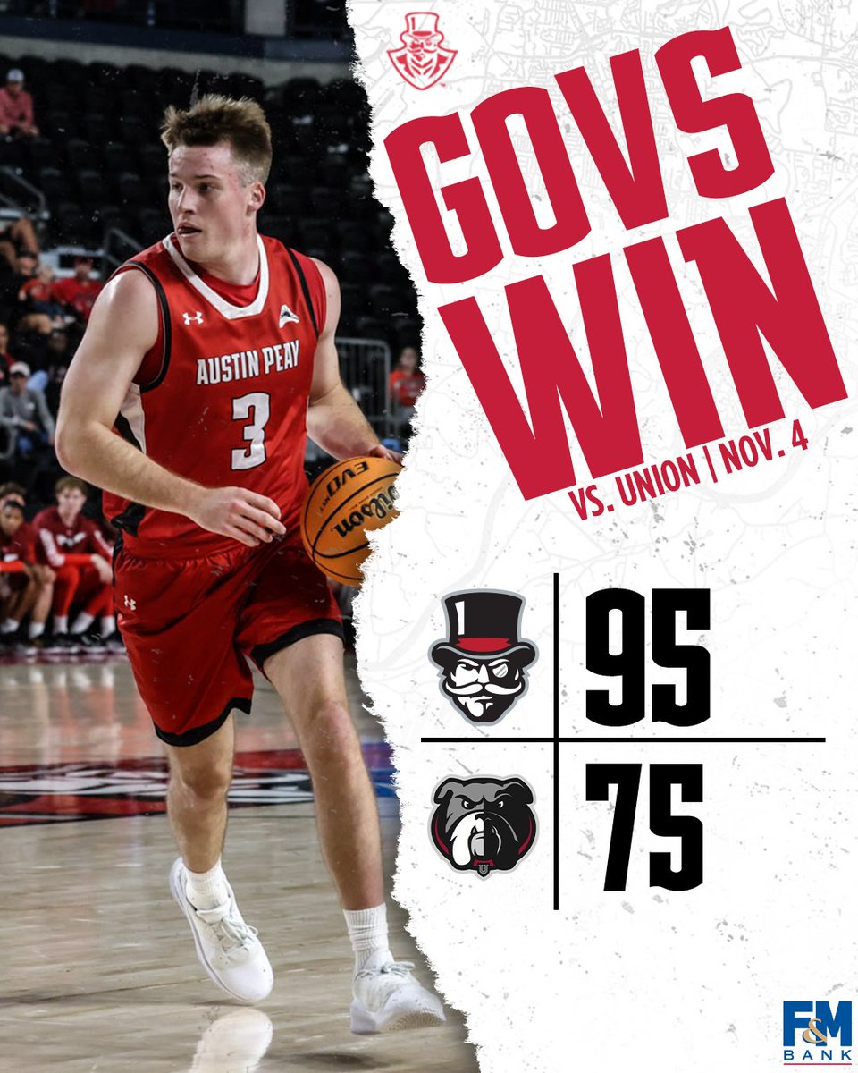GovsMBB's tweet photo. 𝗚𝗢𝗩𝗦 𝗪𝗜𝗡 𝗧𝗛𝗘 𝗢𝗣𝗘𝗡𝗘𝗥!🎩🏀

#BleedRed | #LetsGoPeay https://t.co/EH3tseTENu