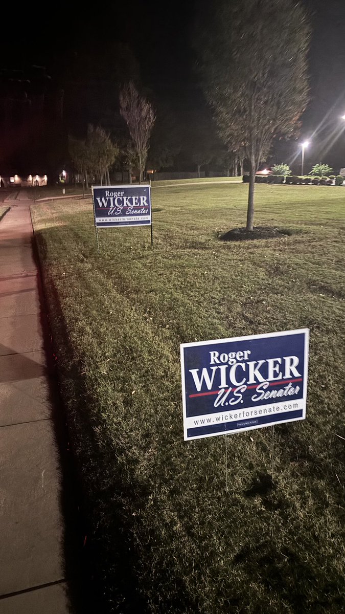 The job is not finished. We spent the night in Rankin County handing out signs and putting them up at voting precincts. Get out to vote tomorrow! Polls are open 7 AM to 7 PM! #VoteWicker #VoteRepublican