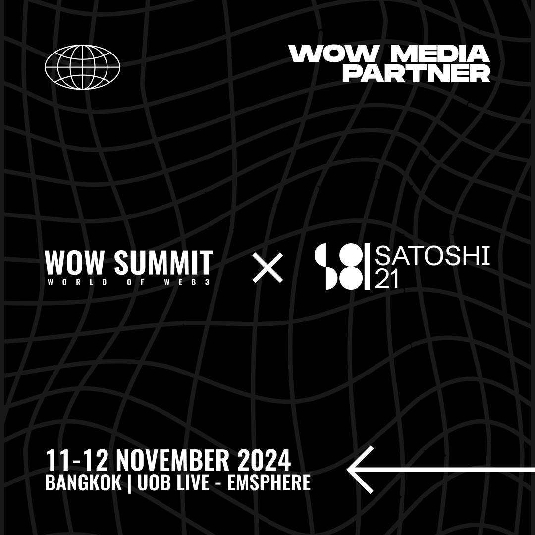 S21Ventures's tweet photo. Who is coming? S21 is empowering Innovation at @WOWsummitWorld Bangkok!
We're thrilled to announce our partnership with WOW Summit Bangkok as a community partner and venture studio!
As part of our commitment to fostering innovative minds, we'll be joining the jury table to scout the next big thing in blockchain and Web3.
Unlock Opportunities: Network with 200+ corporate partners | Pitch to 100+ investors | Win over $100,000 in prizes
Our Commitment:
- Complimentary workshop on effective fundraising strategies
- Discounted developer support for groundbreaking blockchain projects
- Building stronger, borderless communities

Community Exclusive Offers:
https://t.co/00ykLLaeKy
70% discount on Standard tickets: WOWSBKMELCH
20% discount on VIP tickets: WOWSBKMELCHVP

Join the Movement:
📍WOW Summit Bangkok,  EMSPHERE Shopping Mall
📅 Nov 11-12 

Let's network, collaborate, and build the future together!
Join the community: https://t.co/1gZbXfuZL9

hashtag#WOWSummit hashtag#Blockchain hashtag#Web3 hashtag#Innovation hashtag#Satoshi21 hashtag#VentureStudio hashtag#CommunityPartner hashtag#EmpoweringInnovation