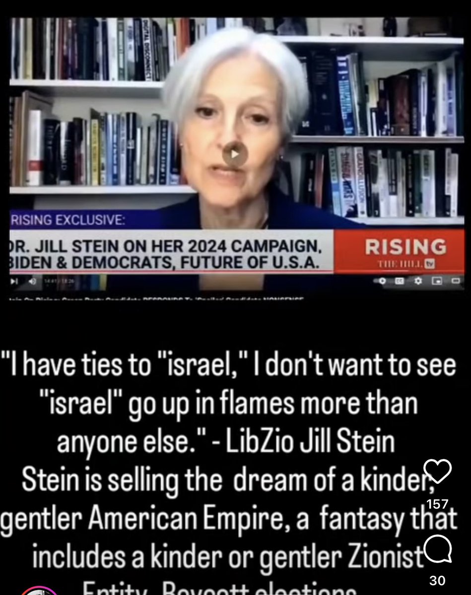 CallForCongress's tweet photo. Gonna head this nonsense off at the pass
Jill is not a LibZio ffs. She’s Jewish and anti Zionist, stated clearly dozens if not hundreds of times. Stated also that the number one goal is the dismantling of the US Empire. Talks about it every single day in interviews
“I don’t want to see Israel go up in flames any more than anyone else”
She doesn’t want people in Israel to die
She doesn’t want the war to expand
She’s said repeatedly the actions of the Netanyahu government endanger the Israeli people
Just like the actions of the US government endanger the US people
Why is it so hard to just see this as a call for cessation of hostilities? Selective editing again. My god 🤦🏻♂️ literally going to be the death of us all