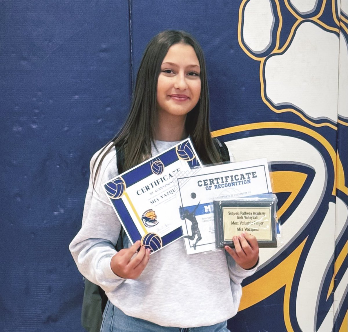 SequoiaAth24's tweet photo. Congratulations our JH volleyball MVP’s Dalhia, Mia, &amp; Elena for achieving this special award. These young ladies put in the hard work &amp; it definitely paid off! #HardworkPaysOff #LadyPumas🏐#MVP24 https://t.co/lZ3jZr6ubM