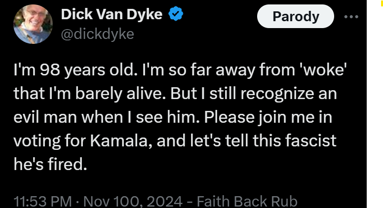 Dick Van Dyke endorses Harris 🔥