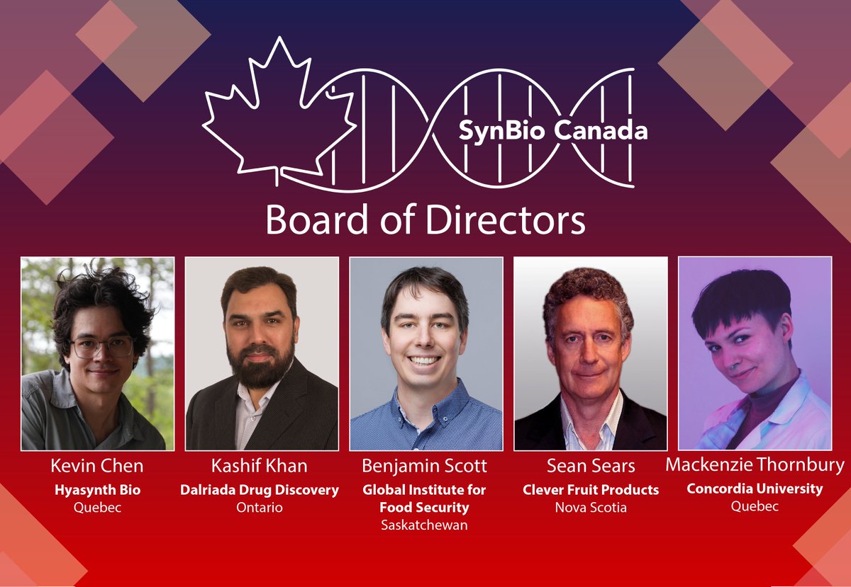 We're excited to announce our new Board of Directors. Each individual brings a wealth of different experience from across the country and across sectors of the economy. 🧬🍁 You can read more about each director here synbiocanada.org/board-of-direc…