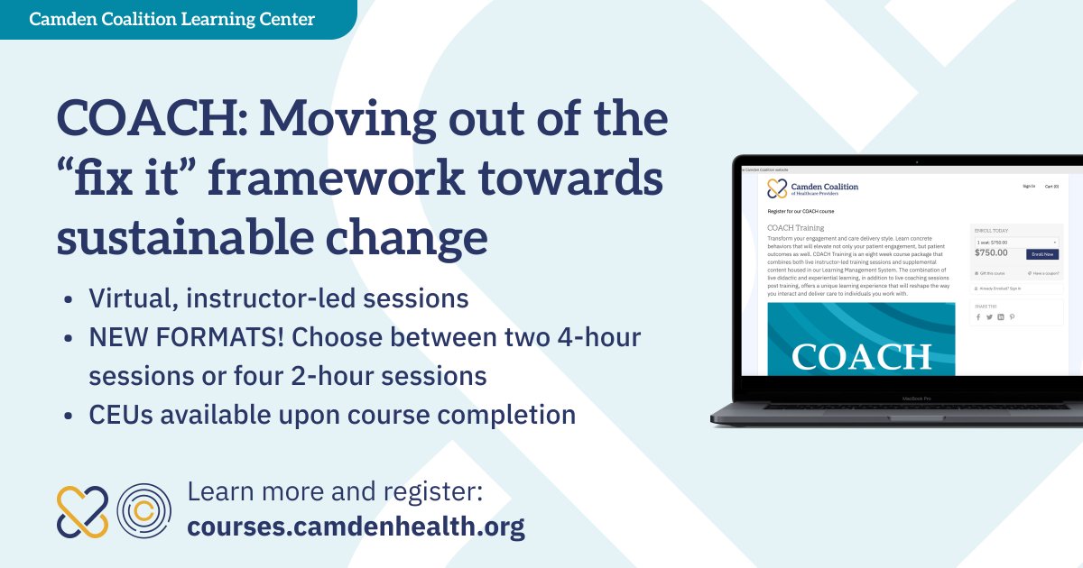 COACH is more than a training; it’s a total mindset shift! 🔄🧠🤔 Transform your #PatientEngagement and set your clients up for long-term success with our COACH framework. CEUs available! Learn more &amp; register for the last session this year: bit.ly/learnCOACH