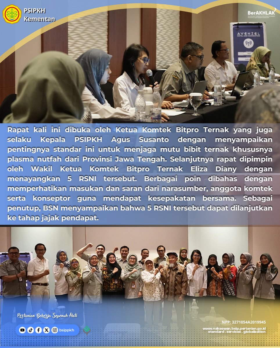 brmppkh's tweet photo. SobaTani..

Kemarin, tepatnya Senin 4 November, PSIPKH melalui Komite Teknis Bibit dan Produksi Ternak melaksanakan rapat teknis dan konsensus membahas 5 RSNI untuk kambing dan domba.

Simak info selengkapnya ya Sob.

#infosni
#peternakan
#kambing
#domba
#psipkh https://t.co/4cERKOPCiz