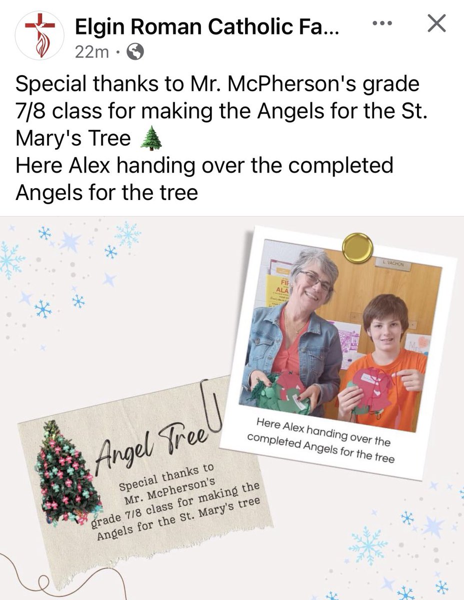 St. Mary's Falcons (@stmarysfalcons) on Twitter photo Great job Grade 7/8 <a href="/StMarysFalcons/">St. Mary's Falcons</a> on making angels for the Angel Christmas 🎄 tree. <a href="/lukemteacher/">Luke McPherson</a> Great job Grade 7/8 <a href="/StMarysFalcons/">St. Mary's Falcons</a> on making angels for the Angel Christmas 🎄 tree. <a href="/lukemteacher/">Luke McPherson</a>
