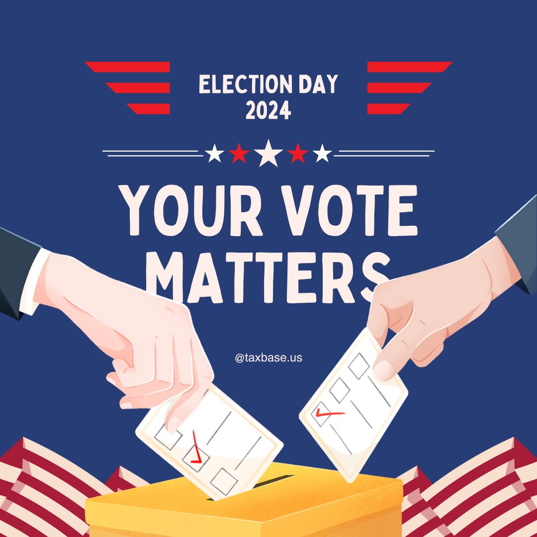 TaxBaseHQ's tweet photo. Your vote is your voice! This election, choose leaders who align with your values and vision for the future. Let's elect the right people to guide us forward. Every vote counts! #Vote2024 #YourVoiceMatters #ShapeTheFuture" 🇺🇸 https://t.co/o02g7zIvtl