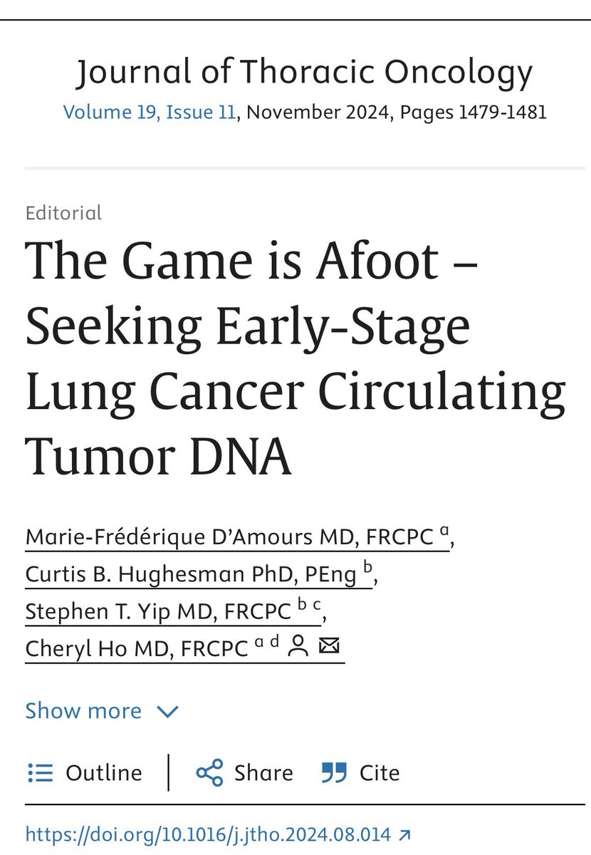 MF_damours's tweet photo. Our editorial on ctDNA for early NSCLC is now pulished online @JTOonline ⬇️🫁

https://t.co/IXuwQtxjNZ

Thanks to my mentor @CherylHoMD1 and our great genomics lab team @BCCancer https://t.co/cYHX9fKU2A