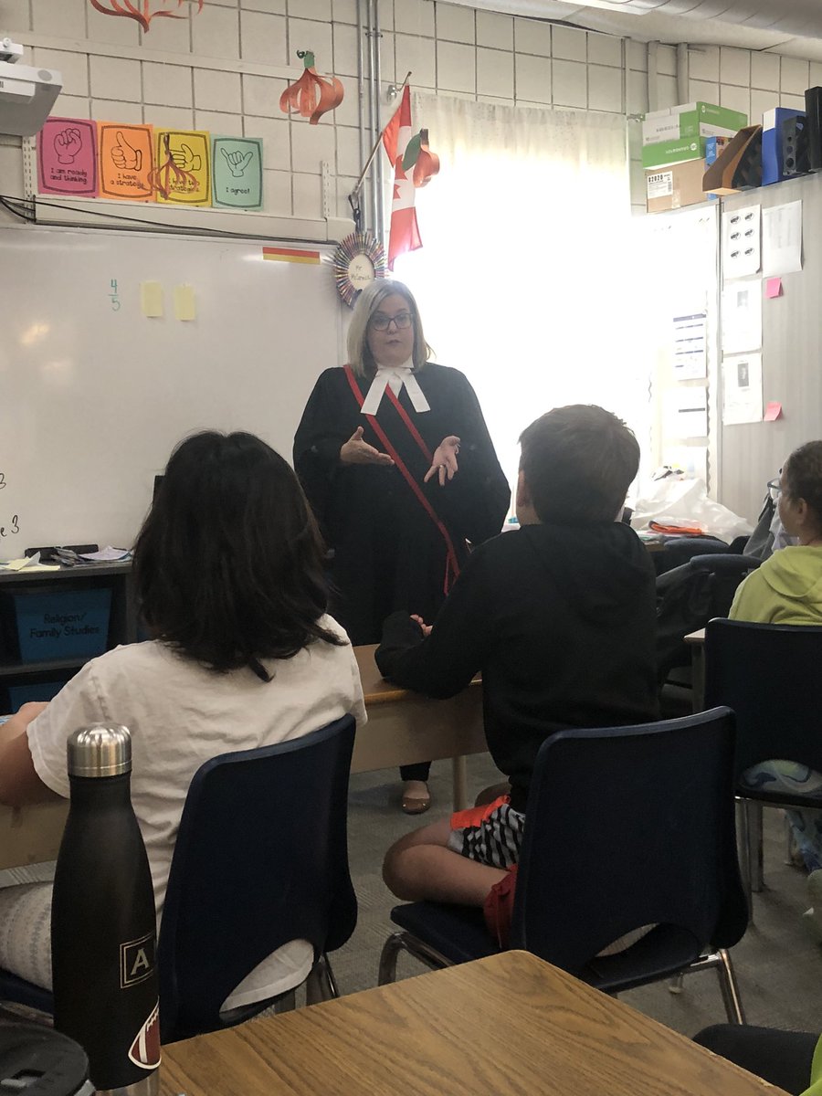 mmccormick87's tweet photo. We were thrilled to welcome Judge and Lawyer, Laura Dickson, to our classroom today! She brought the Canadian Charter of Rights and Freedoms to life, making real-world connections that sparked rich discussions and deep connections with our social studies curriculum. @WynperleLaw https://t.co/1rViB8GS0A