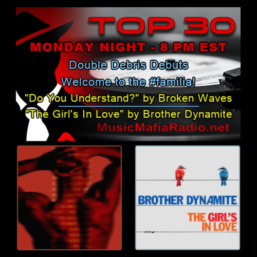 MusicMafiaRadio's tweet photo. Coz is LIVE! #OnAirNow with the Top 30 Countdown!
Tonight's #DoubleDebrisDebuts are #BrokenWaves &amp; #BrotherDynamite! Hear their new singles &amp; find out who will be #1 this week on the Top30chart! 🎵🎉#onefamilia 
#livechat > https://t.co/mcXzFt2l3F 
🎧▶️https://t.co/rhkv8jFYQm https://t.co/urqROvBquJ