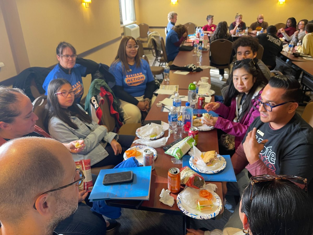 PplsAction's tweet photo. People's Action Power joined an amazing deep canvass training in WI with @CitizenActionWI and the @peopleslobbyusa! Volunteers knocked 1,857 doors this weekend!
Join our #GOTV phone banks: https://t.co/k2HY8aeE1R
Now let's #GetOutTheVote!
#Harris2024 #FightForOurFuture https://t.co/3r8uJoZkPA