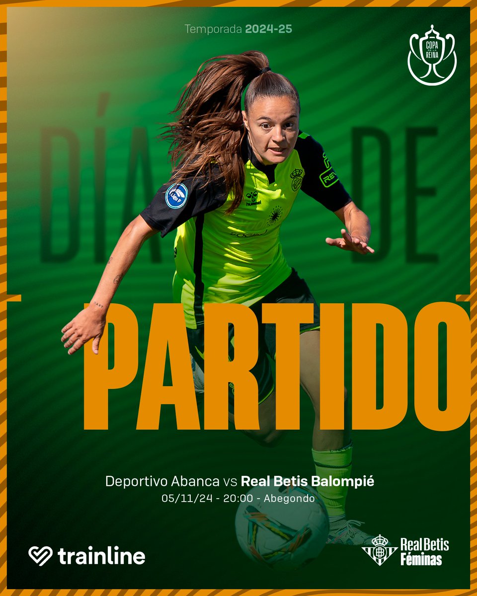 ¡Hoy es #DíaDeBetisFéminas y queremos pasar de ronda! ⚔️💚

📌 3ª Ronda
🆚 <a href="/RCDeportivoFem/">Dépor ABANCA</a>
🏟️ Abegondo
⌚️ 20:00 horas
📺 <a href="/teledeporte/">Teledeporte</a>
📻 <a href="/RTVBetis/">Real Betis RTV</a>

#DéporRealBetis #CopaDeLaReina
